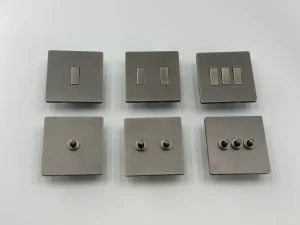86 UK Standard Vintage Copper Color Stainless Steel Wall Light Switch 1 2 3 Toggle Switch for Hotel