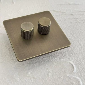 86 Wall Mounted Light Toggle Switch Retro Green Bronze Stainless Steel UK EU European UNIVERSAL Socket 1 2 3 4 Gang 2 WAY Dimmer