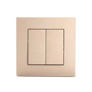 86 mm EU Standard Dual Light Switch 2 Gang Button Switch Fireproof PC Frame Home Rocker Wall Switches