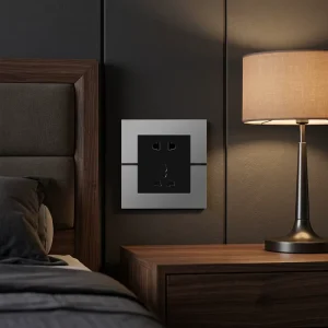 86 x 90 mm Aluminum Universal Wall Socket Switch, 5-Hole, 2-Gang, WiFi Enabled, 10A
