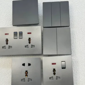 86mm Grey Soft-Touch Wall Switch 16A 250V Double-Pole 1/2/3/4 Gang Dimmer Fan UK Socket USB Type-C