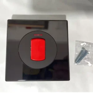 86mm Rocker Plastic Wall Switch 20A with Indicator Light Curved Frame for Bathroom and Water Heater