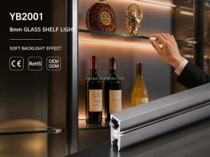 8mm Aluminum Profile LED Backlit Lighting for Display Cabinet Wine Cabinet Furniture Dimmable High CRI 95 YB2001-0
