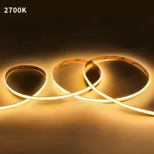 8mm COB LED Strip, 24V 2700K Warm White CRI90 Flicker-Free Dimmable Self-Adhesive IP20