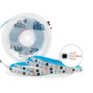 8mm Narrow Addressable RGB 5050/3535 LED Strip 84/96 LEDs/m WS2811 Built-in IC DC12V/24V White PCB Flex Light Tape