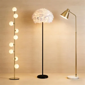 9 Heads Gold Bedroom Bedside Glass Floor Light Cream Ball Living Room Dining Room G9 Floor Lamp for Hotel Home Decor