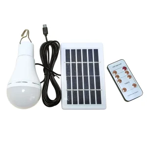 9W 7W Rechargeable LED Solar Light Bulb with Remote Timer Lighting Sensor for Outdoor Garden Lighting Small Size