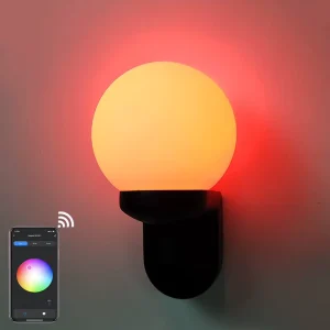 9W Frosted Glass Ball Wall Lamp RGB APP Control Remote Control Outdoor Waterproof Tuya LED Wall Light
