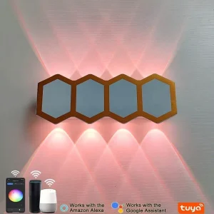 9W IP65 AC Smart LED Wall Light for Outdoor Use RGB+W Color Temp Remote & App Control