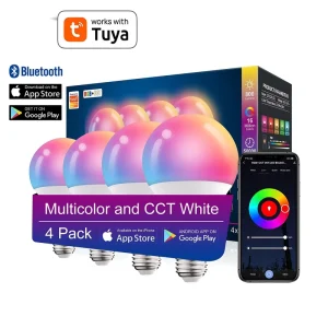 9W WiFi Smart LED Light Bulb RGB CW Dimming Color Changing Alexa Voice Control E27/E26 Base AC Power Remote Control Reflector