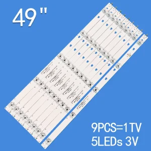9pcs set LED TV Backlight Strip 49 Inch LED49D05A ZC23AG 11 30349005212 Led bar Light 3v 2w