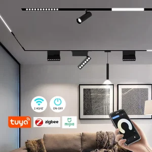 A New Life Tuya Aluminum Material Lightweight Rails Adjustable Smart Lamp Magnetic Track Lights