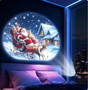 A Variety of Creative Christmas themed LED Night Lights for the Bedroom Featuring logo Projection USB powered Safe and