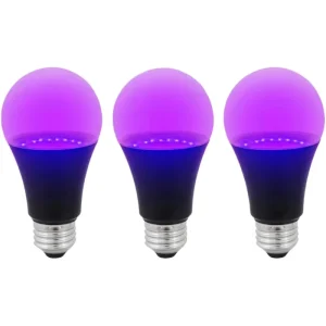 A19 E27 10W AC UV Blacklight LED Bulb Aluminium 365nm 360° Beam for Parties, Halloween, Paint and Permanent Spray Ink