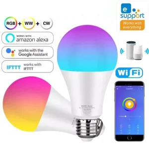 A60 E26 E27 7W 9W 12W WiFi RGB Smart LED Light Bulb Phone Remote Controlled Indoor
