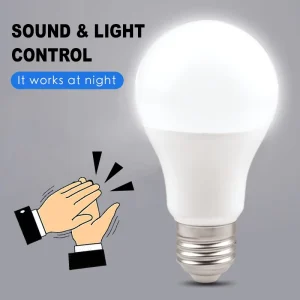 A60 E27 9W Sensor LED Bulb with Sound and Light Control
