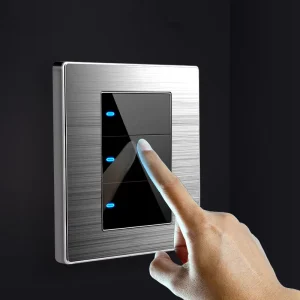 A9 Series Waterproof 220V Double Pole UK 2 Gang 16A Brushed Stainless Steel Wall Switch