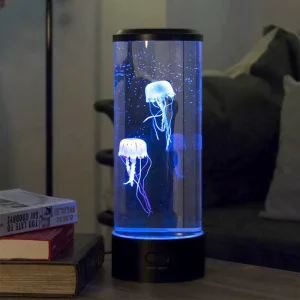 AB LED Jellyfish Color-Changing Aquarium Night Light with Remote Control and USB Charging