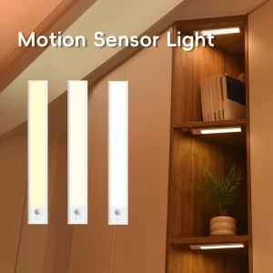 ABS Motion Sensor LED Night Light, 3 Color Temperatures, Dimmable, USB Rechargeable, Magnetic Under Cabinet Light