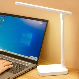 ABS Three Colored Dimming LED Desk Lamp Student Eye caring Night Light Bedside Lamp Folding Rechargeable Table Lamp