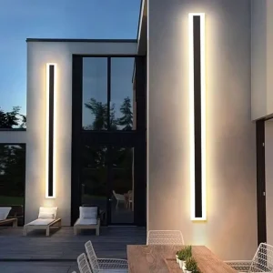 AC 110V 220V Modern 3000K Warm White LED Outdoor Linear Strip Wall Lamps Sconce Long LED Wall Light