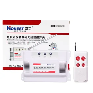 AC 220-380V 2-Channel Wireless Remote Control Switch, 1000m Range, 40A Motor and Water Pump Forward/Reverse Control
