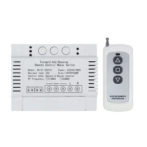 AC 220V 380V 2-Channel 1000m Motor Forward/Reverse Water Pump Wireless Remote Controller Switch White ABS