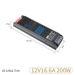 AC-DC Power Supply Transformer LED Driver 12V Aluminum Shell 60W-400W Single Output 60Hz