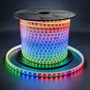 AC110V 220V DC24V RGB Addressable IP67 Waterproof RGB LED Strip Light with WiFi and DMX Music Sync App for Landscape