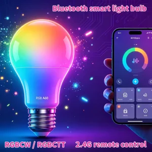 AC220 240V A60 2.4G Remote Control LED Bulb E27 Tuya Mobile Application for Control Ra80 PC