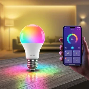 AC220-240V A60 2.4G Remote-Controlled LED Bulb E27 Mobile Application Control Ra80 PC