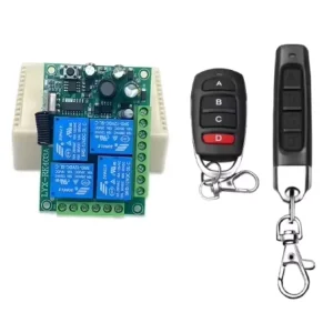 AC220V 10A 4-Channel Wireless RF Relay Remote Control Switch Transmitter and Receiver Module 433MHz LED Remote Control