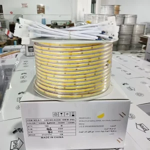 AC220V 110V Outdoor Lighting 240leds Flexible COB Led Strip Light With Adhesive 10cm Per Cut Waterproof IP67 100m Roll Cob Light