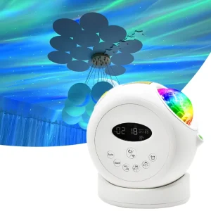AI Smart Home Lights Indoor Mini Projectors Christmas Decorative Light Shows Aurora Projector Built in 12 White Noise Music