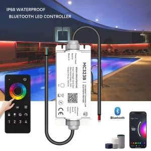 AIPIN MC32XB RF 2.4G Mesh 4 Zone Group Sync RGBW LED Strip Controller IP68 Waterproof PWM Dimmer 24V 3 Channel 30M Outdoor App