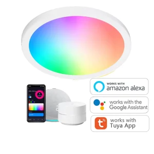 APP Voice Control Aluminum White LED Ceiling Lights 24W 12inch RGB TUYA WIFI Smart ETL Recessed Work Alexa Google Home Dimmable
