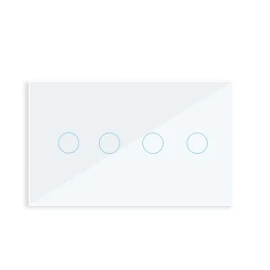 ASF-146 4-Gang Smart WiFi Light Switch 10A Tempered Glass Waterproof Touch Panel No Neutral Wire 2-Way Voice