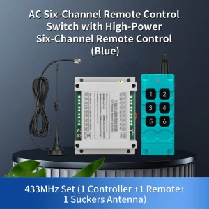 ASK 6CH AC Remote Control Switch Learning Rolling Fixed Code High Power Waterproof Anti Shock Rechargeable Battery Plastic