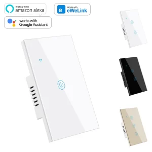 AU US Standard Smart Wall Switch WiFi Remote Control 240V Neutral Wired Glass Panel CE