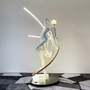Abstract Sculpture LED Floor Lamp with Dance Goddess Art Resin Material for Home Office Hotel Lobby Decoration New Sales