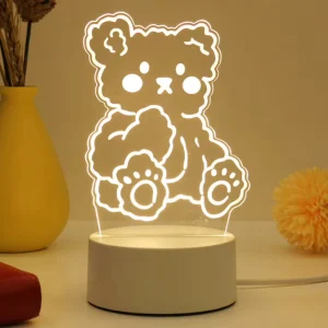 Acrylic 3D Night Light, Transparent Home and Party Decoration Bedside Lamp