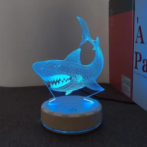 Acrylic Animal Night Light with 3mm Charging Base and Plug-In Power Supply