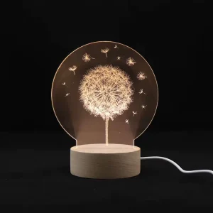 Acrylic Lamp Designed Table Lamp Night Light 3D Decorative Lights Bedroom Night Light Warm White Yellow 7 Colors RGB 16 Colors