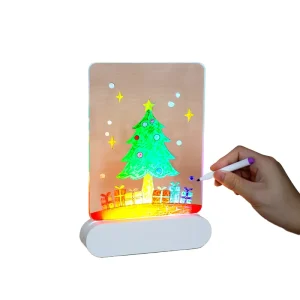 Acrylic RGB LED Night Light Table Lamp with Color Temperature Sensor, USB Rechargeable