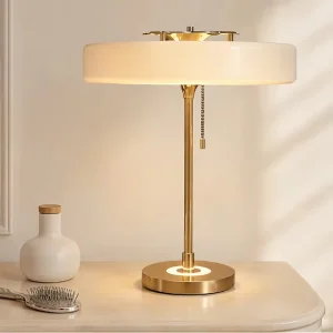 Acrylic Table Lamp Metal Nordic Modern Retro Villa Bedroom Bedside Study Office Creative Mushroom Art Decorative Light