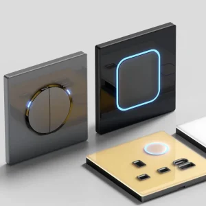 Acrylic Tempered Glass Panel UK EU Standard Wall Touch Reset Switch Socket Single Pole Double Pole 86 146