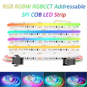 Addressable COB LED Strip Light RGBIC/RGBWIC/RGBCCTIC SPI 4-in-1 Pixel LED Tape for Room Decor