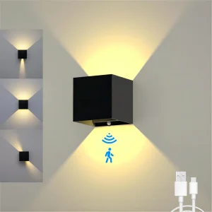 Adjustable Beam Angle Magnetic Wireless LED Wall Lamp with Switch Keys and PIR Sensor 7W 4000mAh Battery