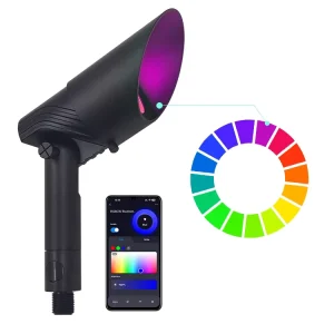 Adjustable Beam Spread Tuya Smart Control Rgb Wifi BT Outdoor Low Voltage Landscape Garden Villa Lawn Tree Spotlight