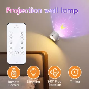 Adjustable Brightness Night Lights with Timer Button Remote Control 360 Degree Rotation Multiple Colors Changing LED Lamp